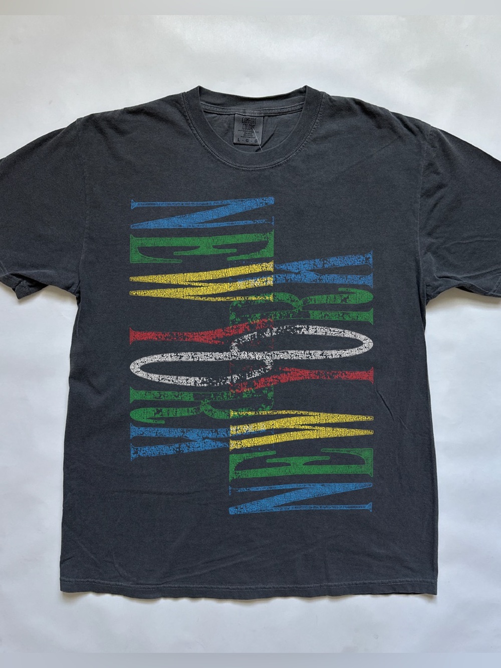NYC smoked distressed spellout type graphic abstract art tee minimalist souvenir